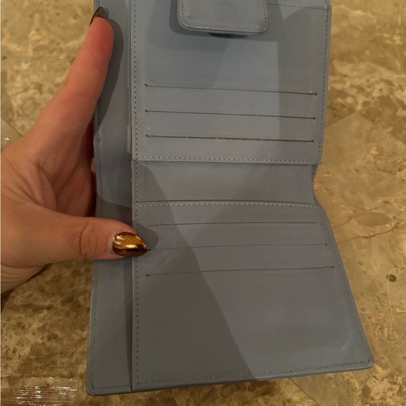 Chanel Matelasse bifold wallet in dusty blue leather - Picture 11 of 14